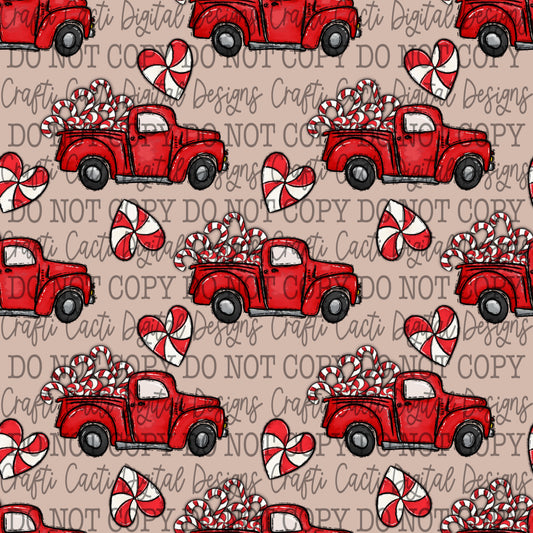 Christmas Truck Seamless Digital Download