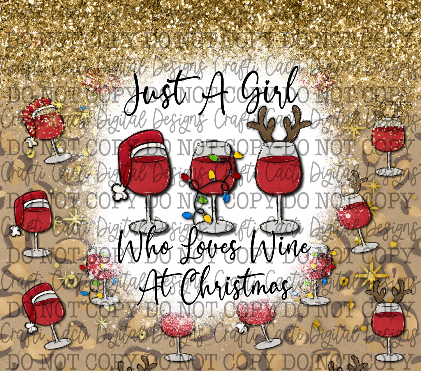 Christmas Wine Tumbler Wrap Digital Download