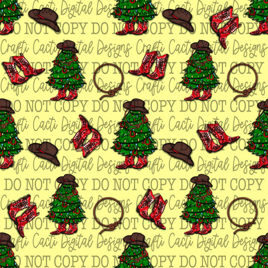 Cowboy Christmas Seamless Digital Download