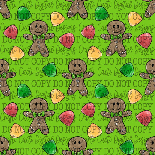 Gingerbread Boy Seamless Digital Download