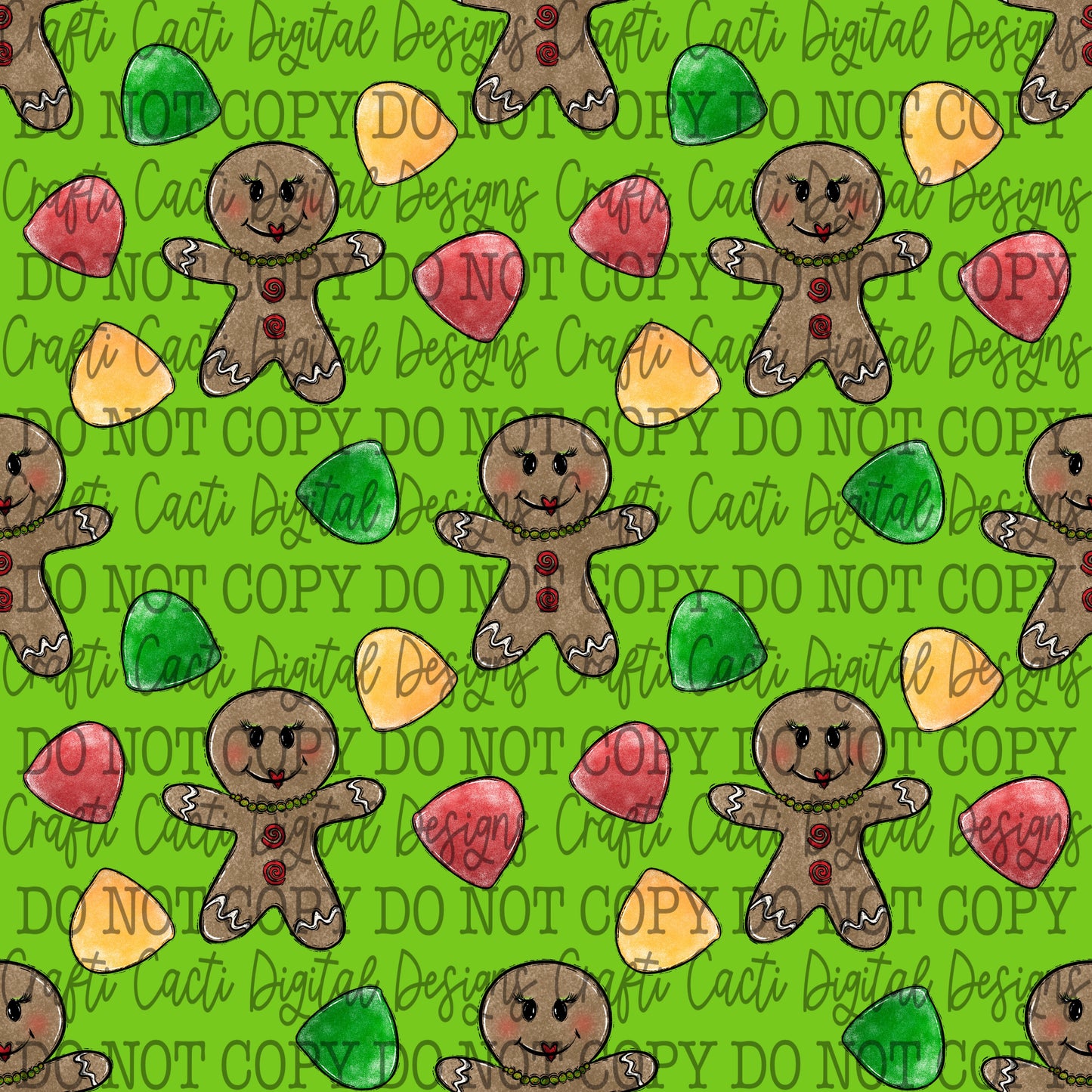 Gingerbread Girl Seamless Digital Download