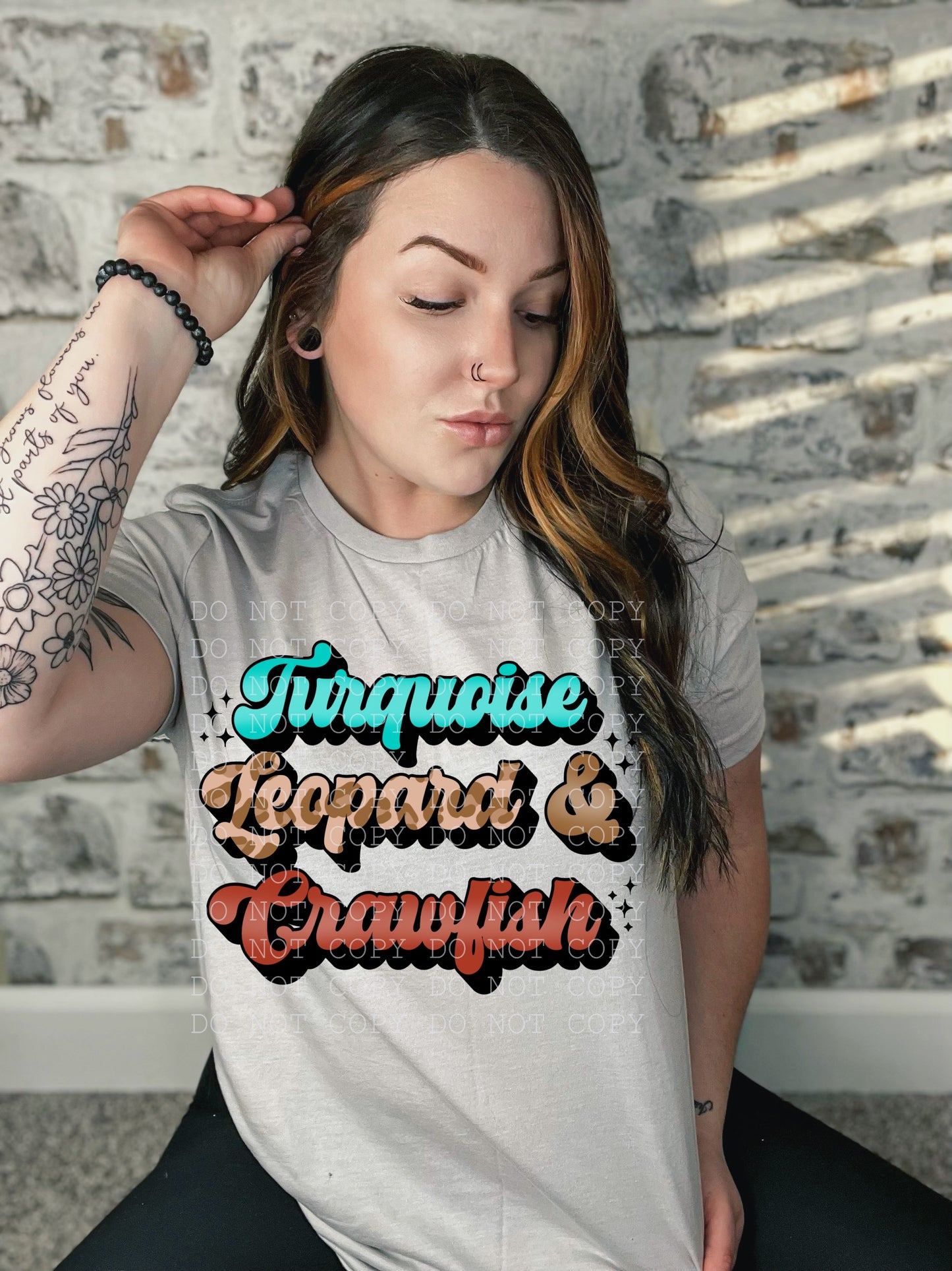 Turquoise Leopard & Crawfish Digital Download