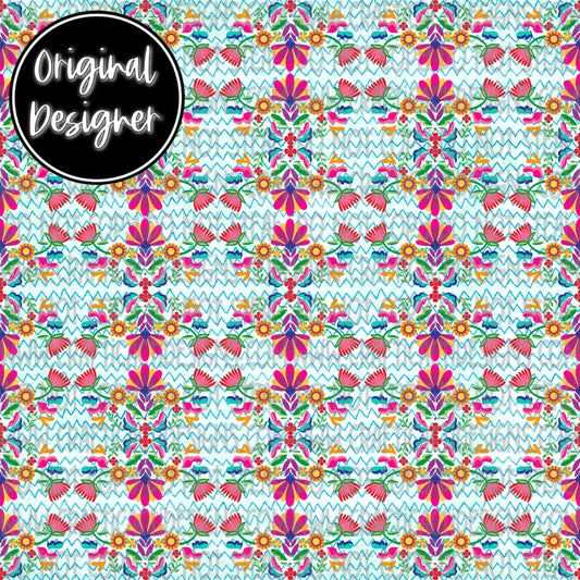 Mexican Florals Seamless Digital Download