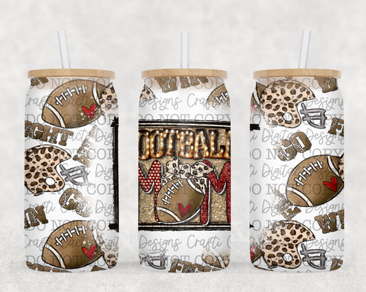 16 oz Football Mom Tumbler Wrap Digital Download