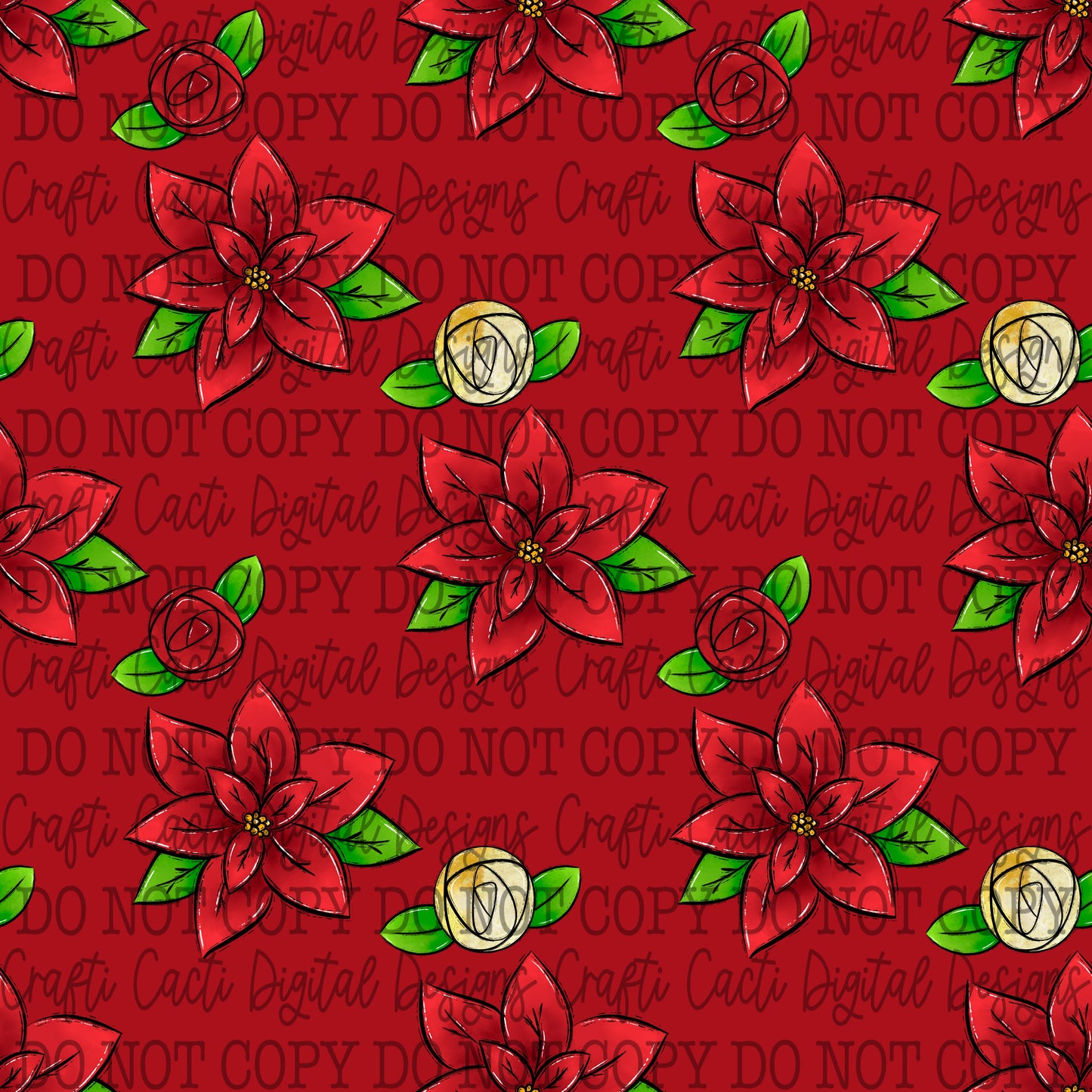 Poinsettia Seamless Digital Download