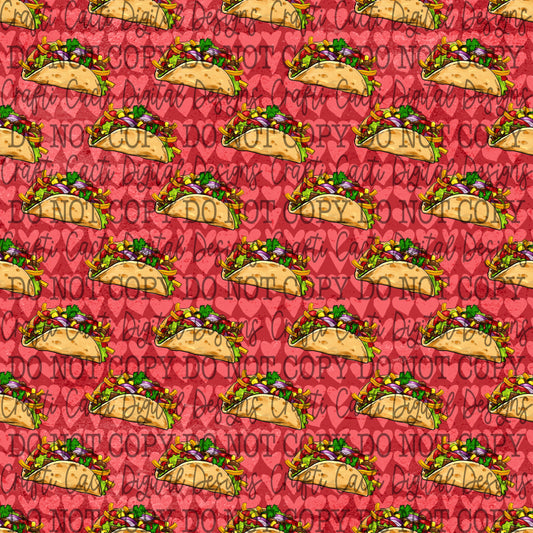 Tacos Red Seamless Digital Download