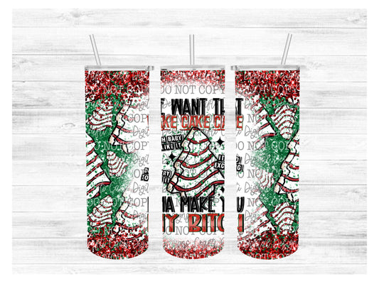 Christmas Cake Tumbler Wrap Digital Download