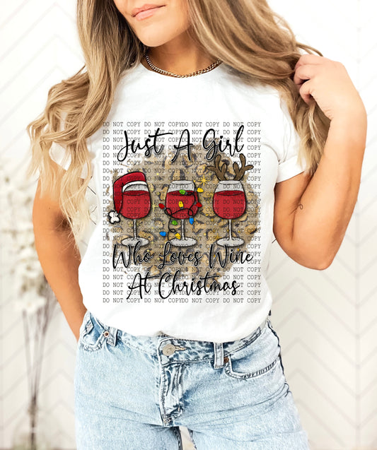 Just A Girl Who Loves Wine At Christmas - Digital Download