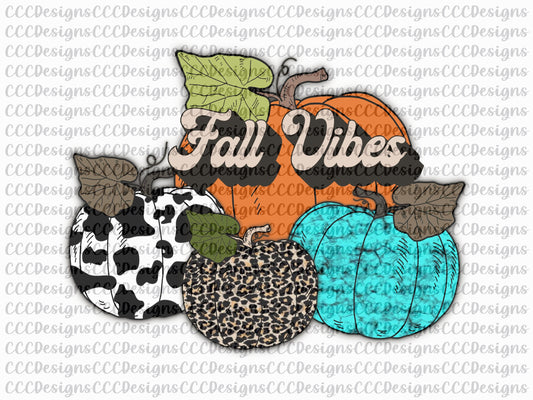 Fall Vibes, Retro, Boho, Pumpkins, Leopard, Turquoise, Cow, Patterns, Thanksgiving, PNG, Sublimation, Digital Download, Design