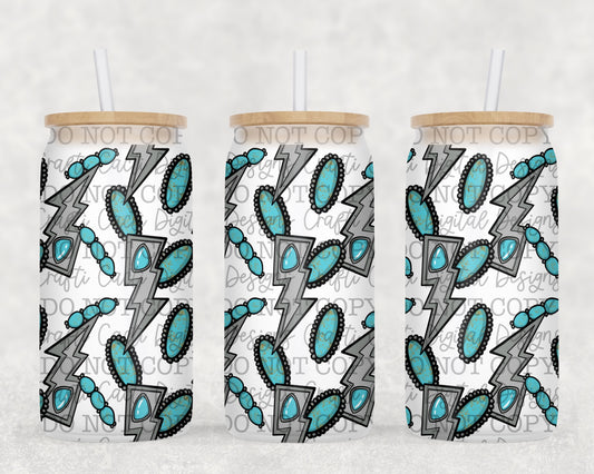 Turquoise Concho 16 oz Tumbler Wrap Digital Download