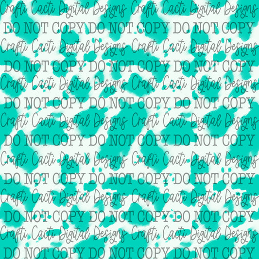 Cowhide -Turquoise Seamless Digital Download