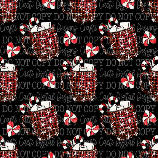 Peppermint Mocha Seamless Digital Download