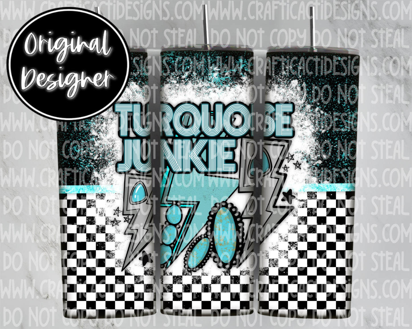 Turquoise Junkie Tumbler Wrap Digital Download